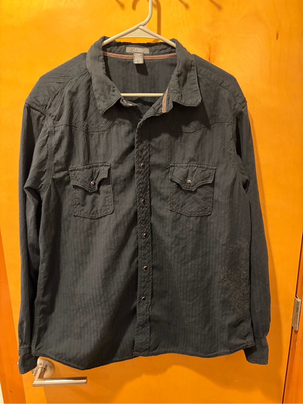 Men’s Arizona Jean Company black Textured Button-Up Shirt XL